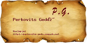 Perkovits Gedő névjegykártya